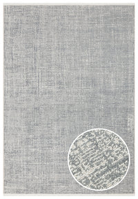 Komra Gri Beyaz Soyut Modern Polyester Makine Halısı