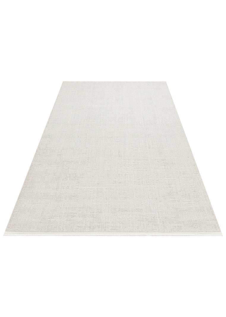 Komra Gri Beyaz Modern Düz Desenli Polyester Halı – detay görünümü