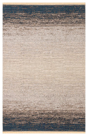 Tasene Bej Lacivert Modern Soyut Desenli Kilim