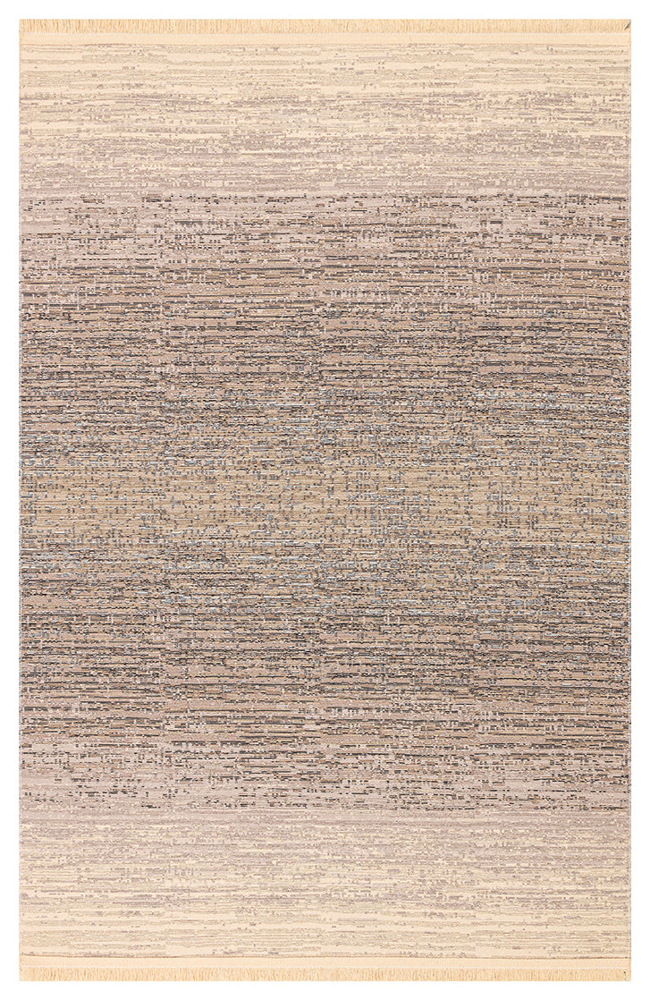 Tasene Bej Lacivert Modern Soyut Desenli Kilim – arka yüz görünümü