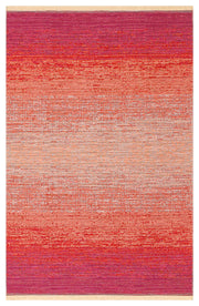 Tasene Pembe Turuncu Soyut Desenli Modern Kilim