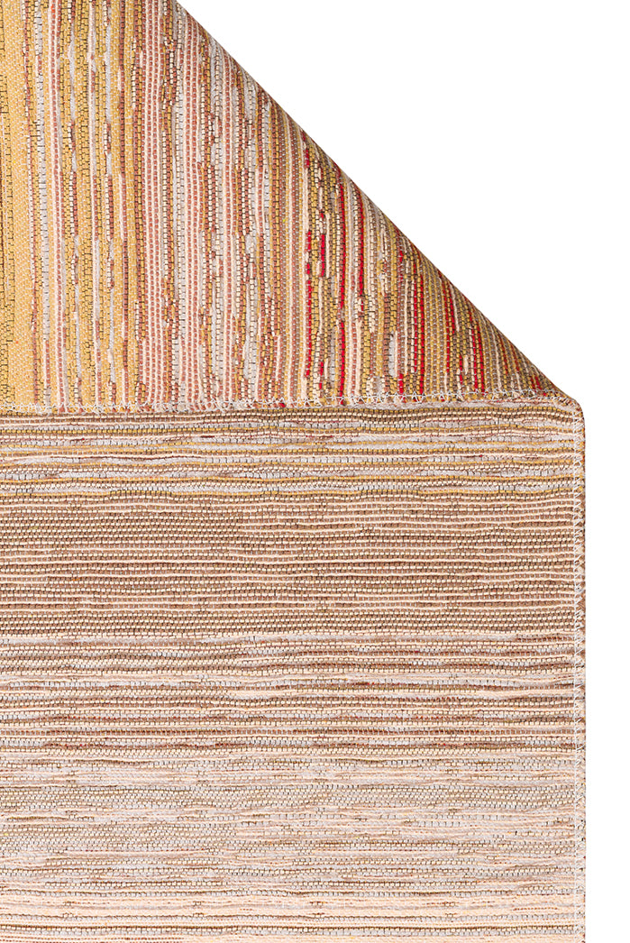 Tasene Bej Kırmızı Çizgili Modern Pamuk Kilim – genel görünüm