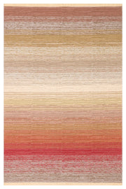 Tasene Bej Kırmızı Çizgili Modern Pamuk Kilim