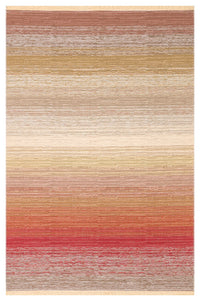 Tasene Bej Kırmızı Çizgili Modern Pamuk Kilim