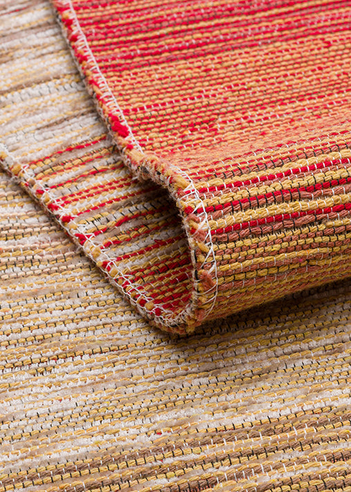 Tasene Bej Kırmızı Çizgili Modern Pamuk Kilim – mekânda kullanım
