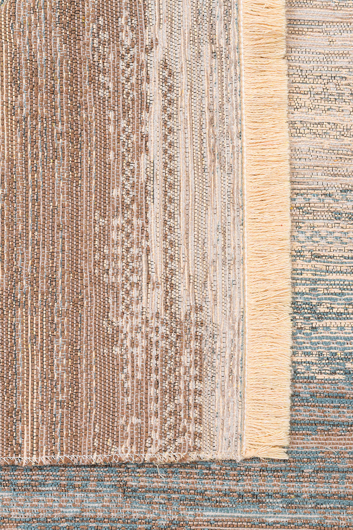 Tasene Gri Bej Soyut Desenli Modern Polyester Pamuk Kilim – detay görünümü