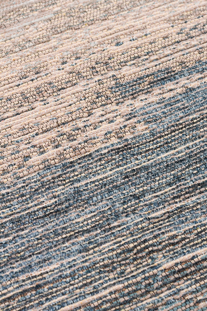 Tasene Gri Bej Soyut Desenli Modern Polyester Pamuk Kilim – doku yakın çekim