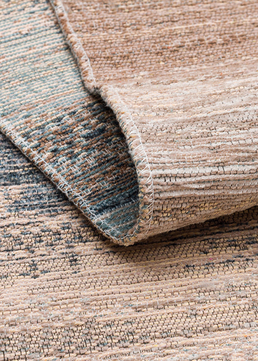 Tasene Gri Bej Soyut Desenli Modern Polyester Pamuk Kilim – mekânda kullanım