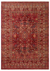 Zevani Rot Beige Geometrisch Gemusterter Klassischer Teppich