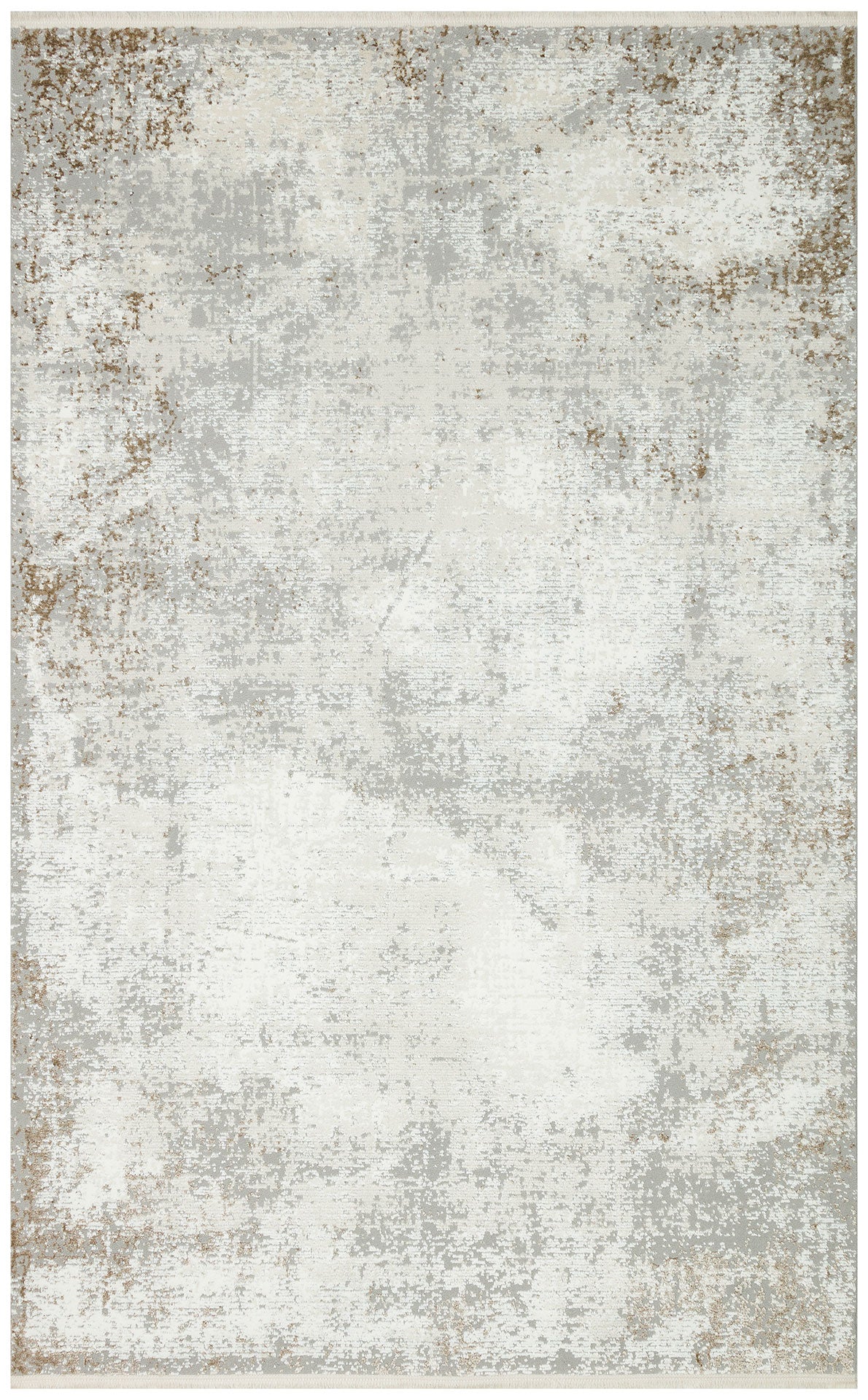 Gekla Gri Beyaz Soyut Desenli Modern Halı