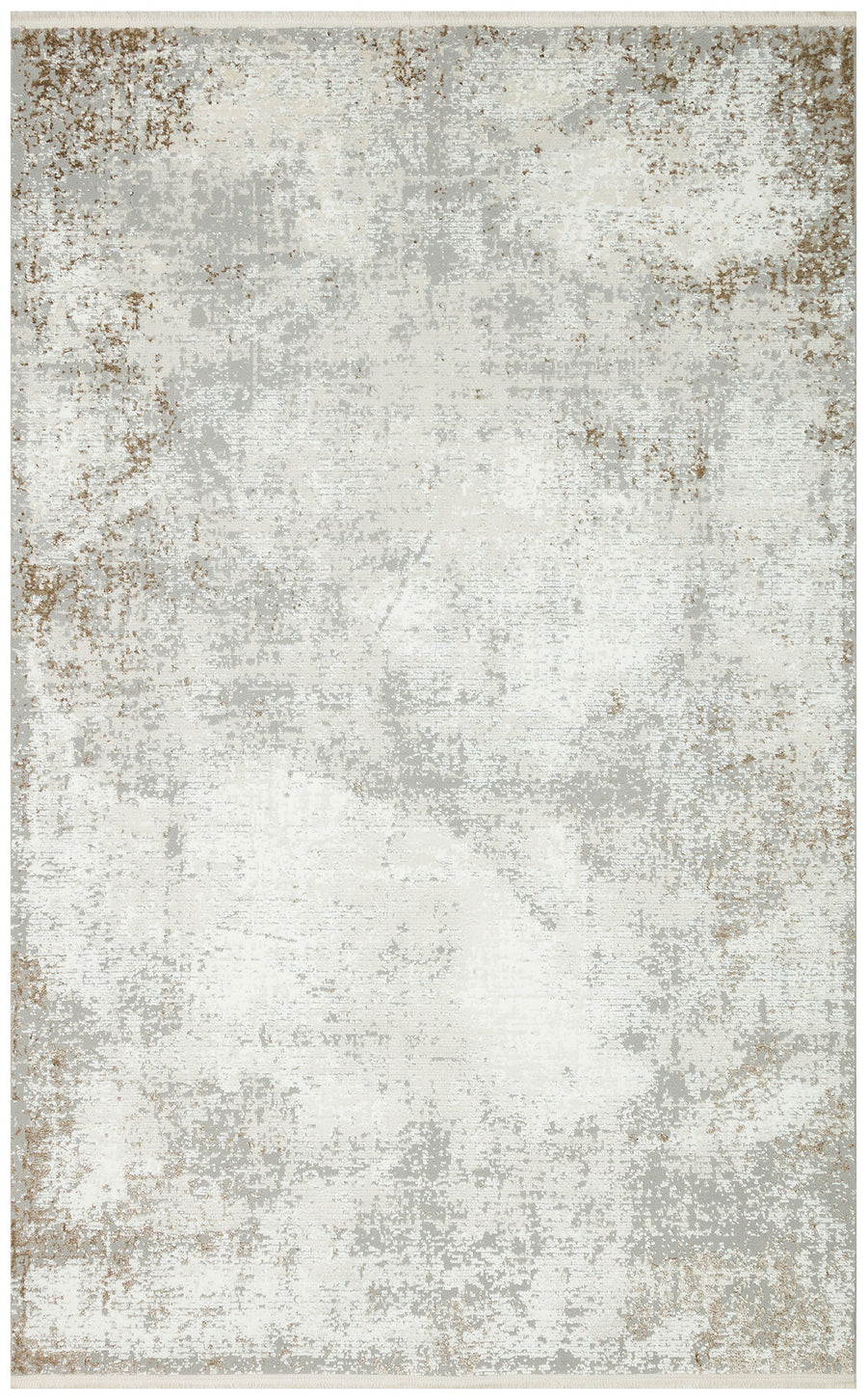 Gekla Gri Beyaz Soyut Desenli Modern Halı