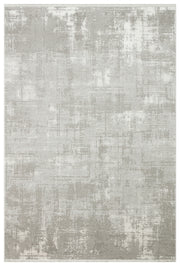 Teyra Gri Beyaz Modern Soyut Polyester Makine Halısı