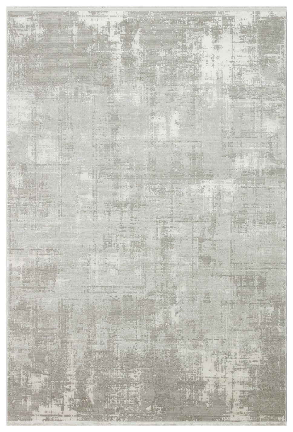 Teyra Gri Beyaz Modern Soyut Polyester Makine Halısı