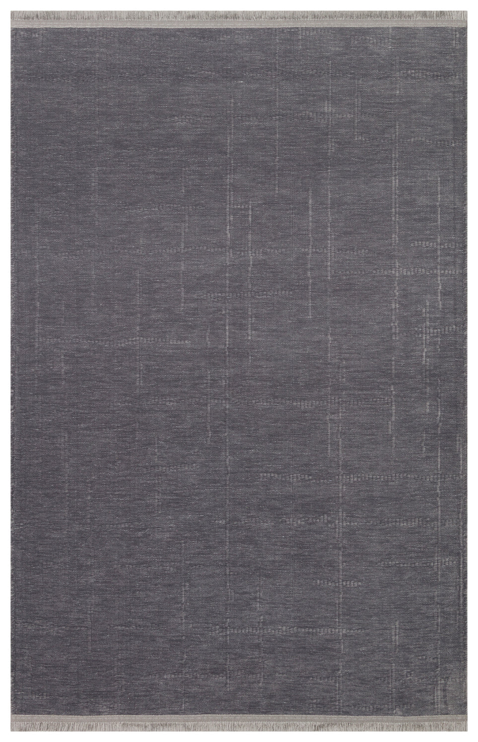 Varni Antrasit İnce Çizgi İzli Kareli Modern Kilim
