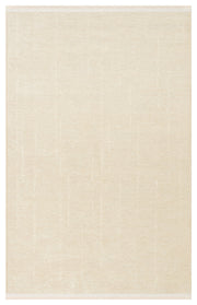 Varni Krem Zeminli İnce Kare İzli Sade Modern Kilim
