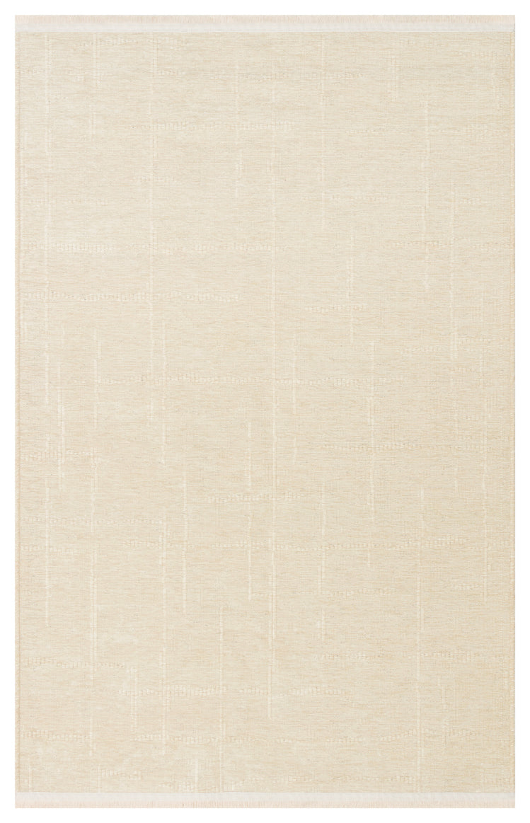 Varni Krem Zeminli İnce Kare İzli Sade Modern Kilim