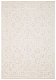 Varni Krem Bej Klasik Çiçek Desenli Pamuk Şönil Kilim