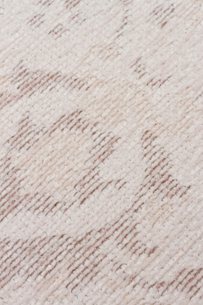 Varni Krem Bej Klasik Çiçek Desenli Pamuk Şönil Kilim – doku yakın çekim