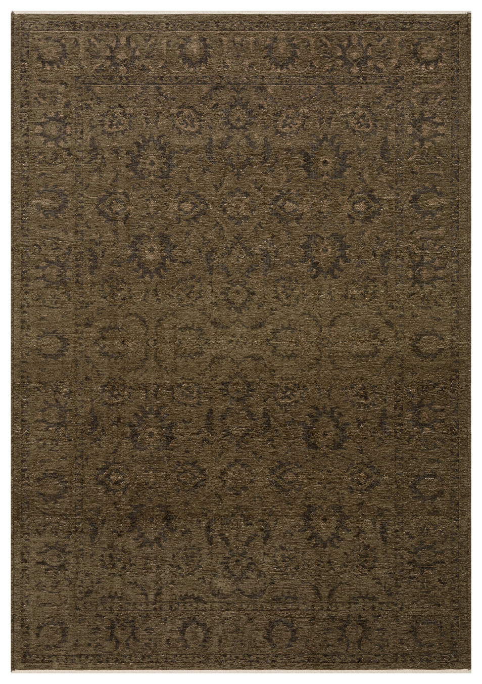 Varni Kahverengi Antrasit Madalyon Desenli Klasik Kilim