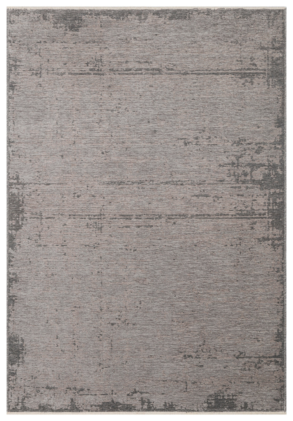 Varni Gri Antrasit Soyut Desenli Modern Pamuk Kilim