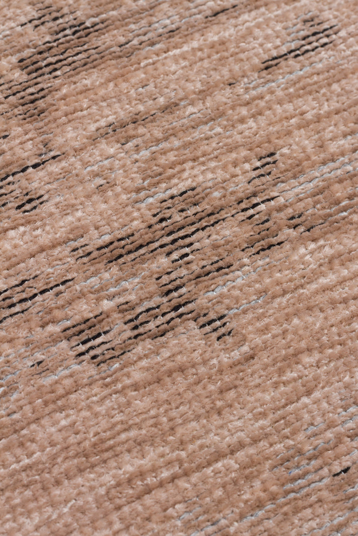 Varni Bej Kahverengi Modern Soyut Desenli Yıkanabilir Kilim – doku yakın çekim