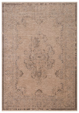 Tapis à motif kilim à médaillon beige et gris, en coton chenille Varni