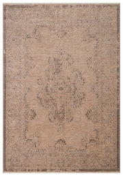 Varni Bej Gri Madalyon Desenli Pamuk Şönil Kilim