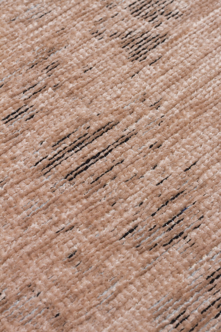 Varni Bej Gri Madalyon Desenli Pamuk Şönil Kilim – doku yakın çekim