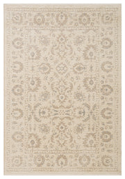 Varni Bej Gri Klasik Madalyon Desenli Dokuma Kilim