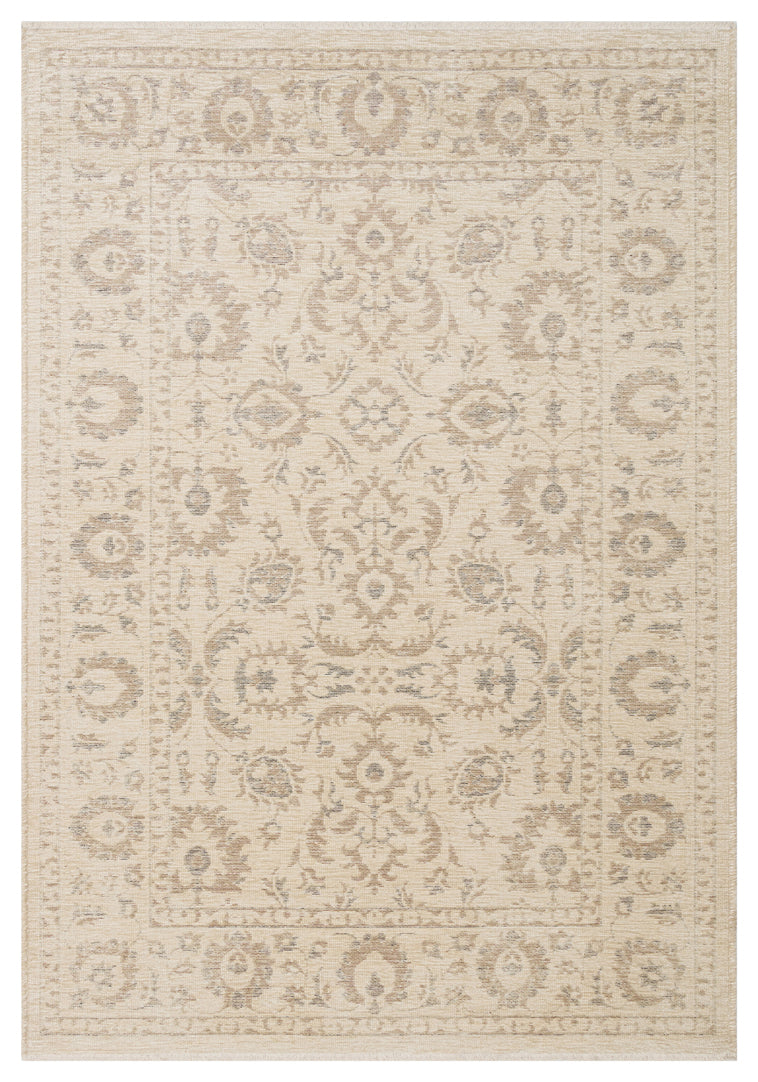 Varni Bej Gri Klasik Madalyon Desenli Dokuma Kilim