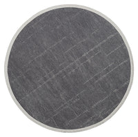 Varni Açık Gri Soyut Modern Yuvarlak Pamuk Şönil Kilim