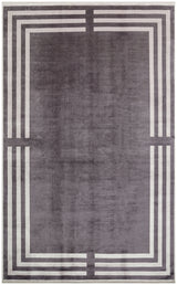 Veldi Anthrazit Grau Weiß Moderner Geometrischer Teppich