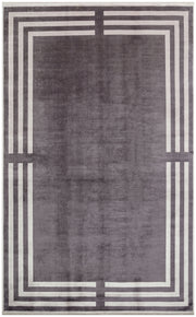 Veldi Antrasit Gri Beyaz Modern Geometrik Halı