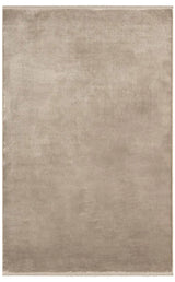 Veldi Beige Grey Plain Modern Viscose Polyester Rug