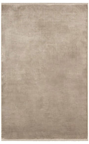 Veldi Bej Gri Düz Renk Modern Viskon Polyester Halı