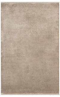 Veldi Bej Gri Düz Renk Modern Viskon Polyester Halı