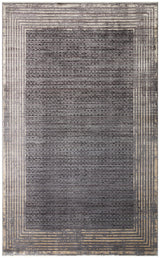 Borva Anthracite Beige Modern Geometric Viscose Acrylic Rug