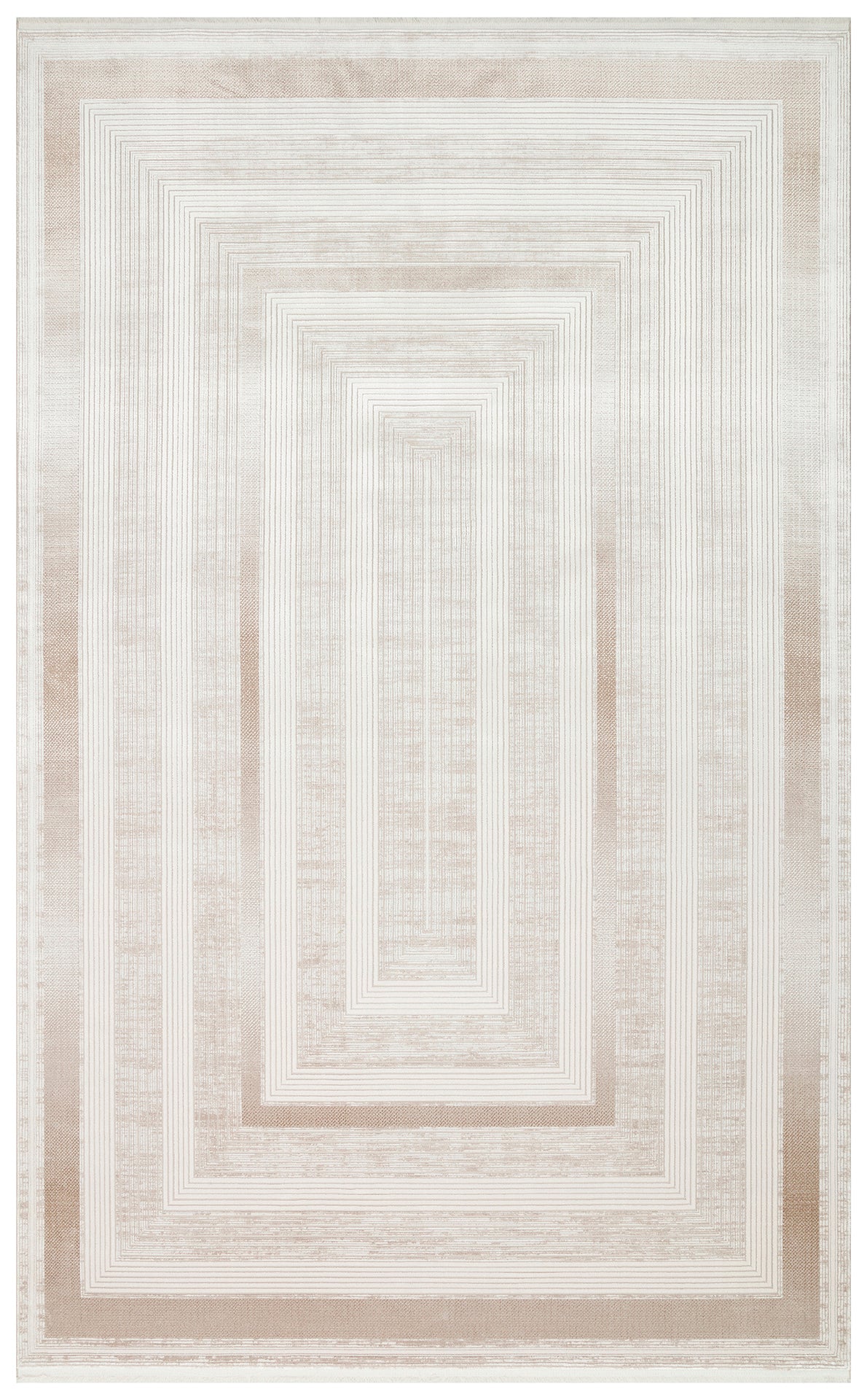 Borva Krem Bej Modern Geometrik Desenli Salon Halısı