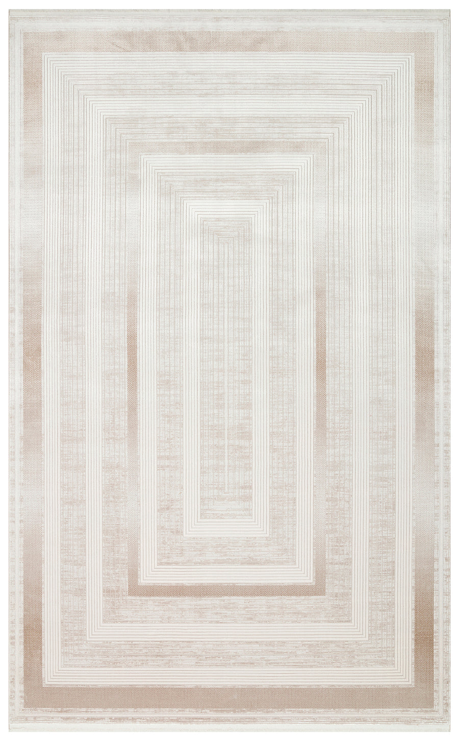 Borva Krem Bej Modern Geometrik Desenli Salon Halısı