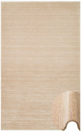 Lirisi Beige Plain Pattern Wool Viscose Tencel Machine-Made Rug