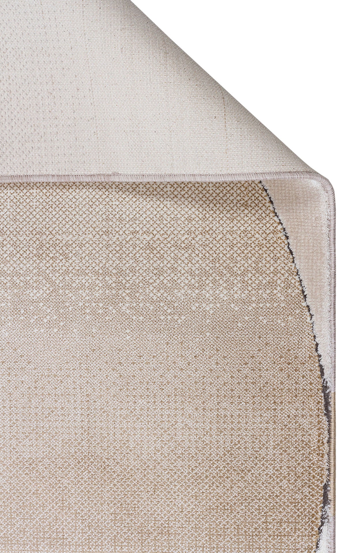 Loravo Bej Gri Geometrik Desenli Modern Oval Halı – genel görünüm