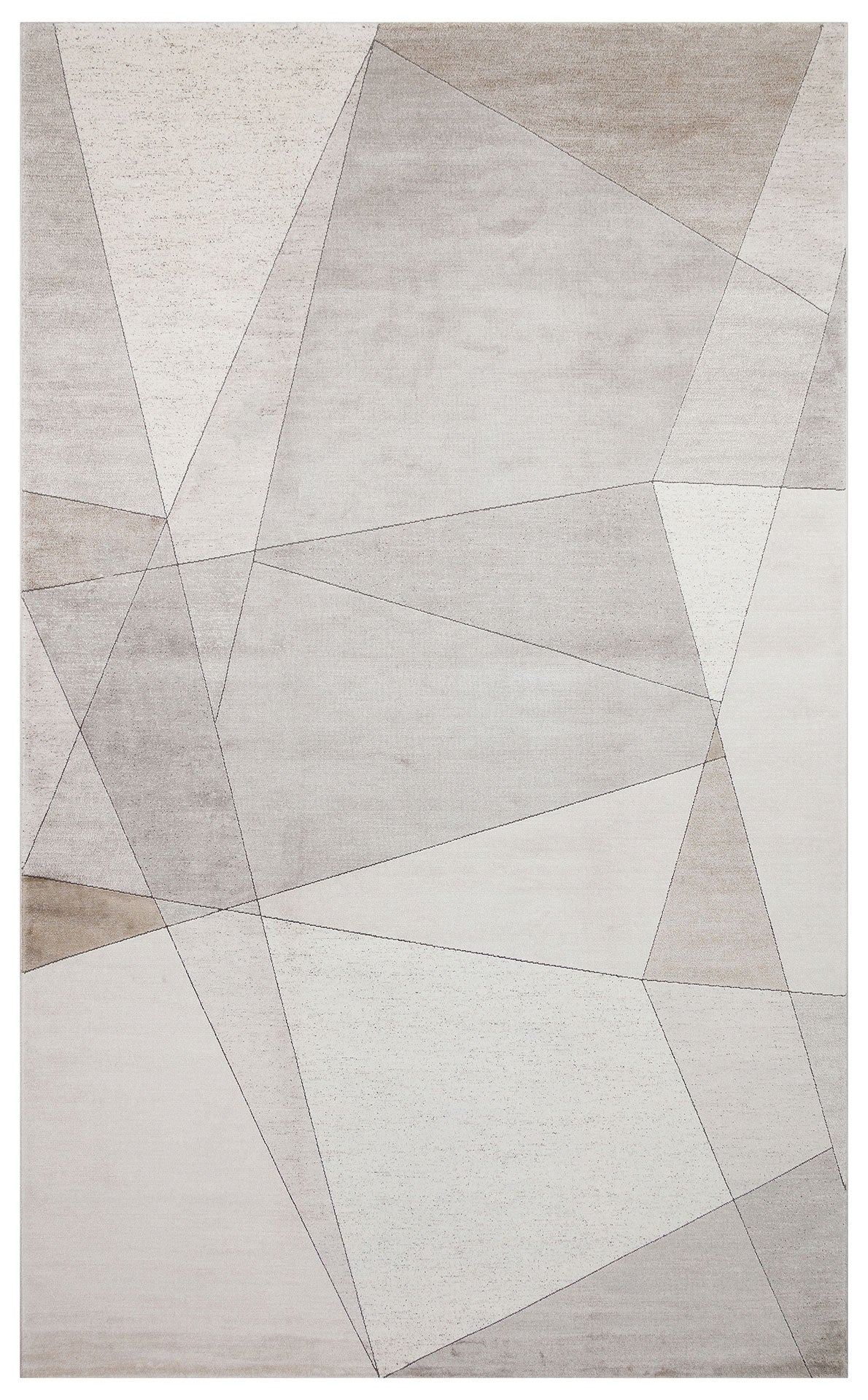 Loravo Açık Gri Beyaz Geometrik Modern Viskon Halı