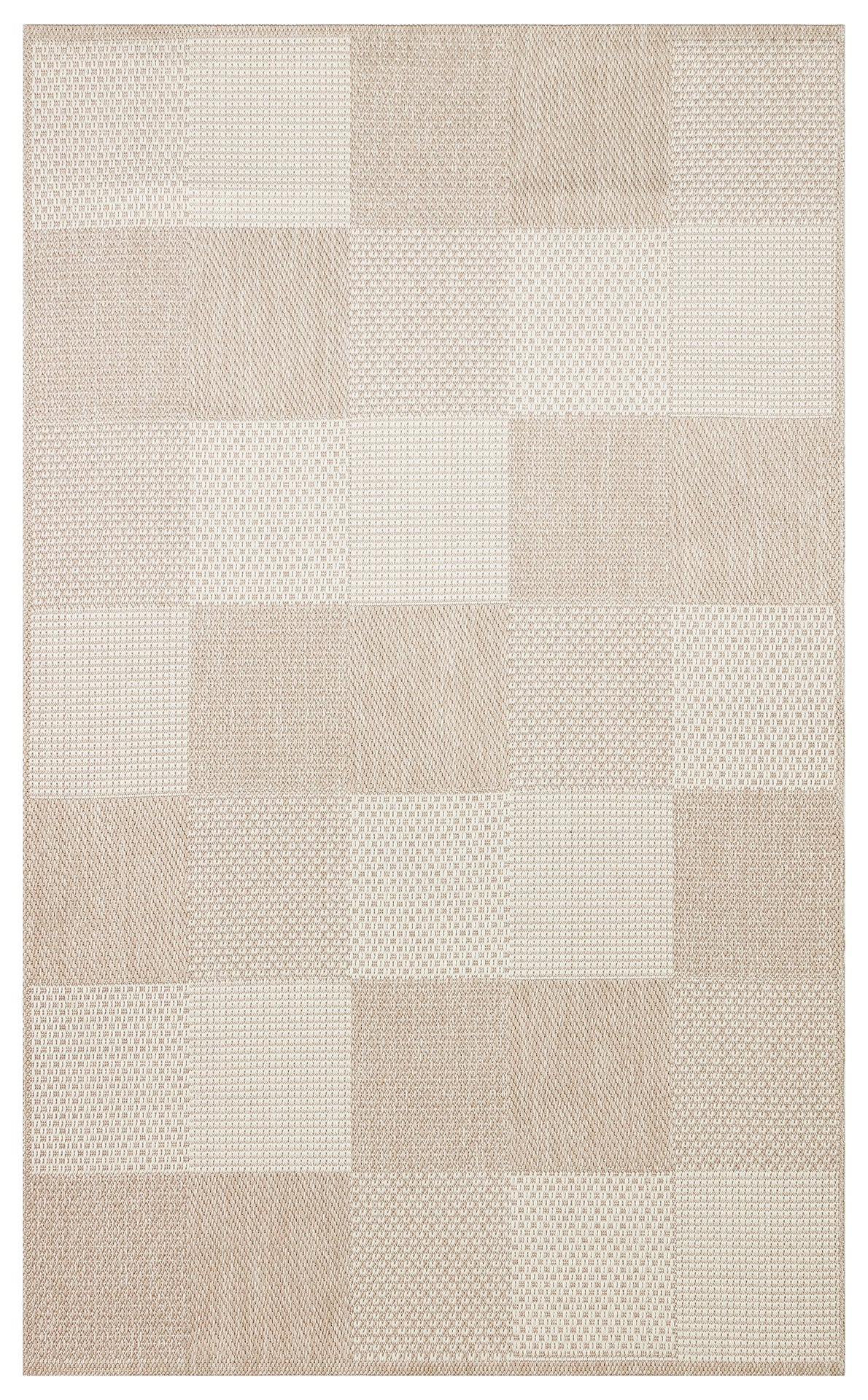 Savne Bej Ekru Geometrik Desenli Modern Kilim