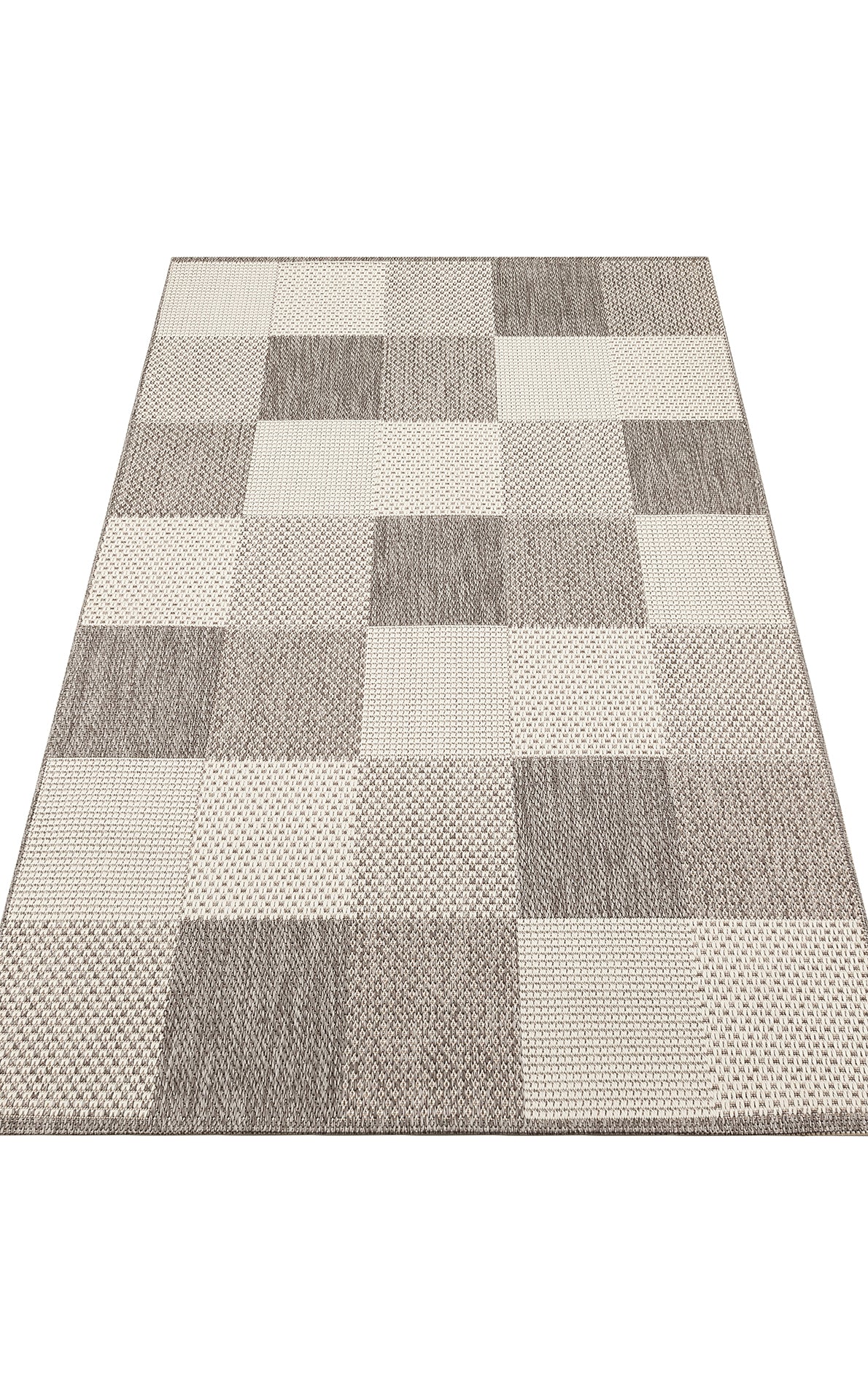 Savne Gri Modern Geometrik Desenli Kilim – detay görünümü