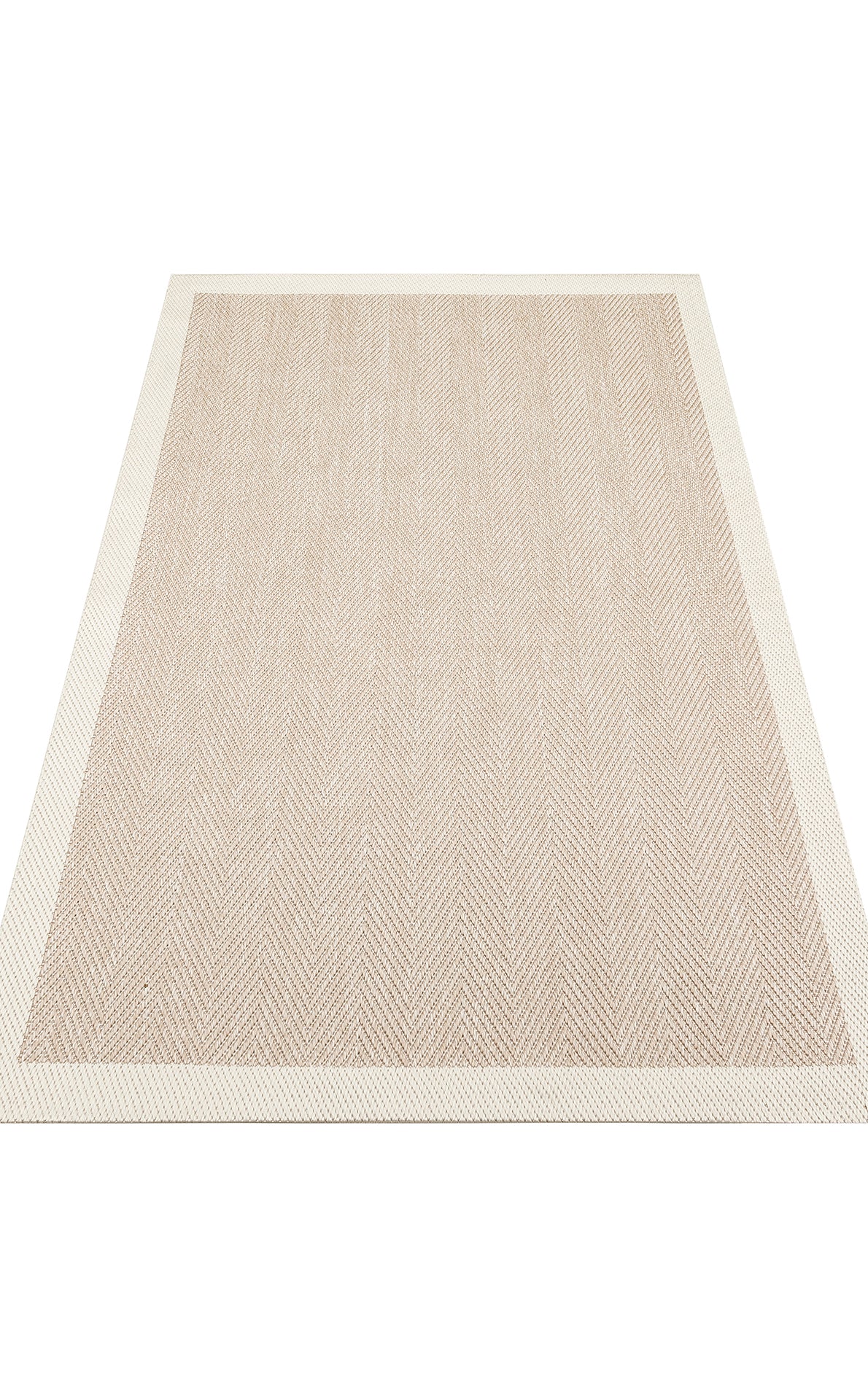 Savne Bej Ekru Geometrik Modern Pamuk Polyester Kilim – mekânda kullanım