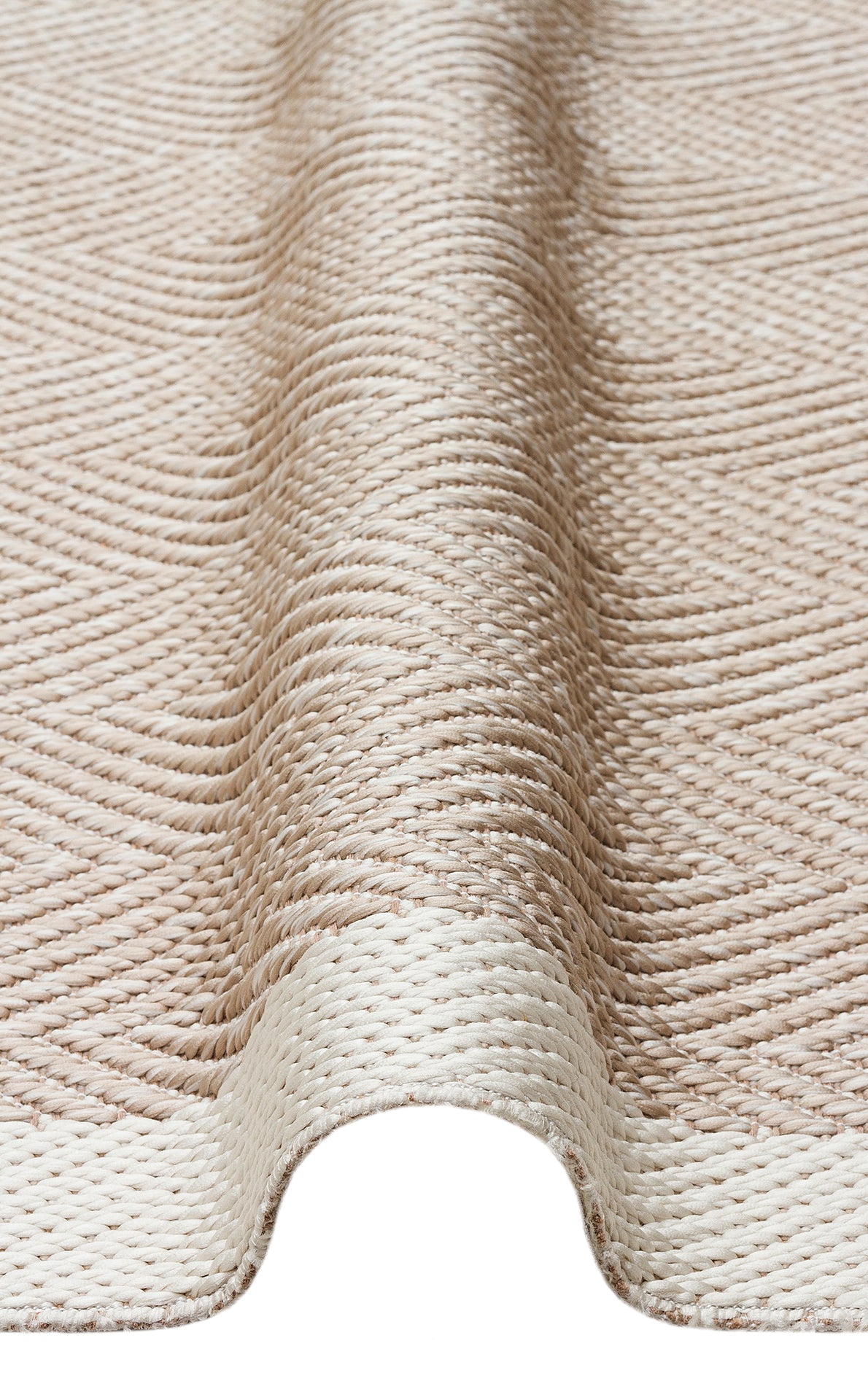 Savne Bej Ekru Geometrik Modern Pamuk Polyester Kilim – doku yakın çekim