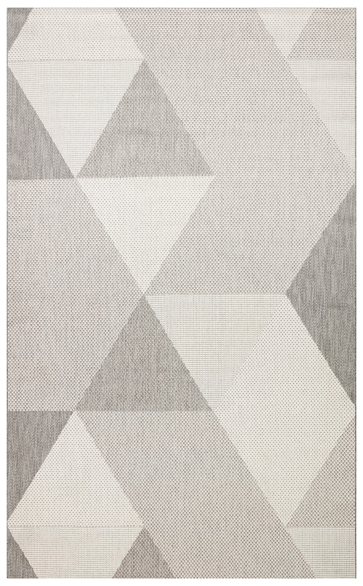 Savne Gri Bej Üçgen Geometrik Desenli Modern Halı