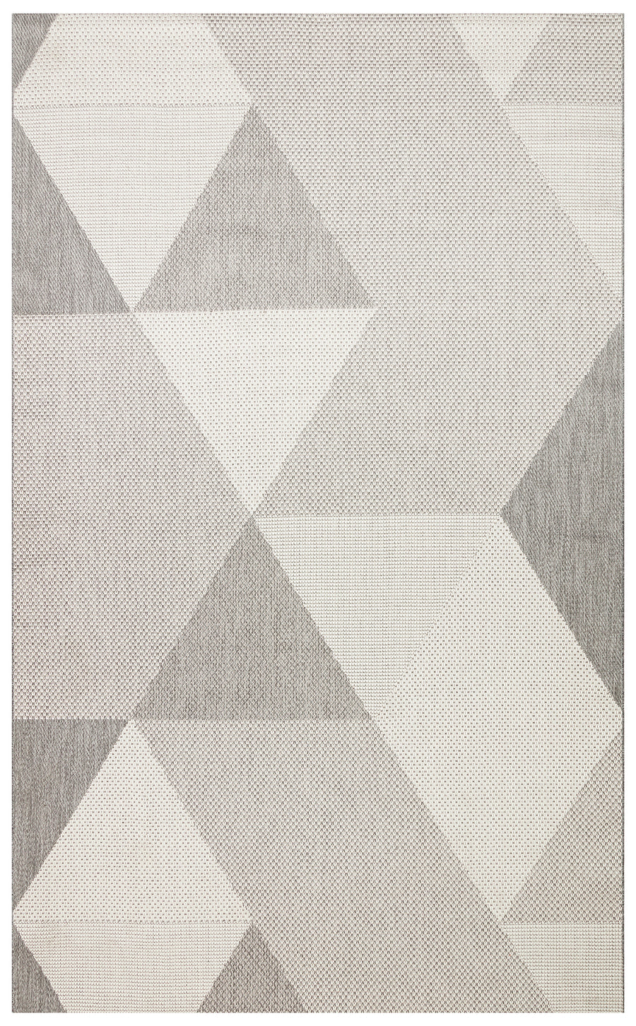 Savne Gri Bej Üçgen Geometrik Desenli Modern Halı