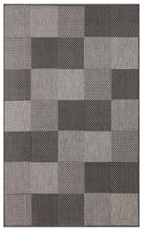 Savne Anthracite Grey Geometric Pattern Modern Kilim