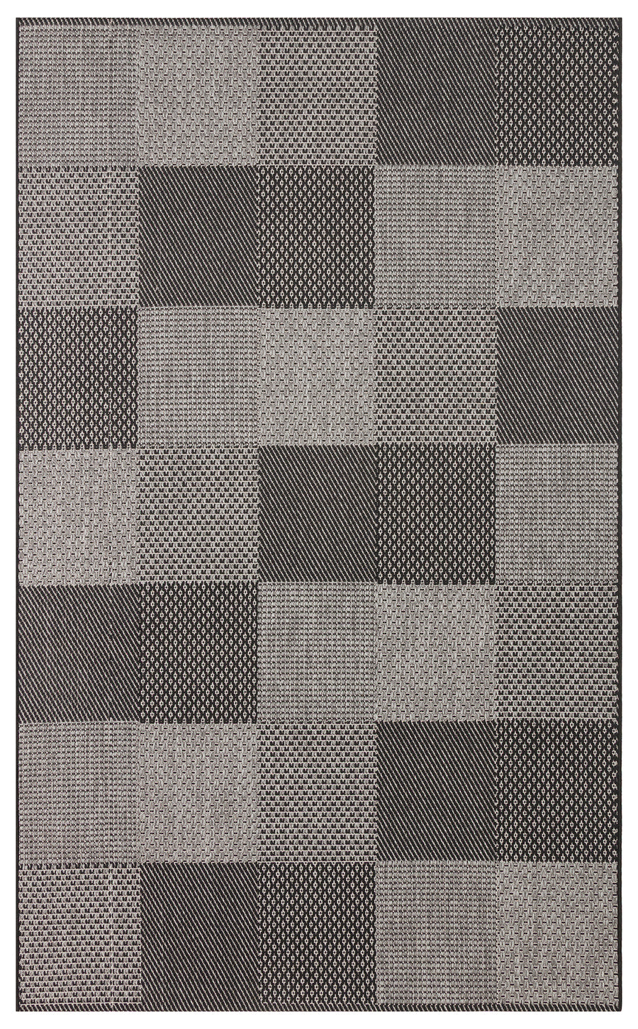 Savne Anthracite Grey Geometric Modern Kilim Pattern Rug